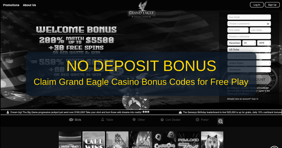 Grand Eagle Casino No Deposit Bonus 2026 USA | Verified Review